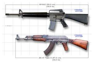 تفنگ ام 16 آمریکایی و کلاشینکف روسی