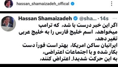 واکنش شماعی‌زاده به خبر تغییر نام خلیج‌فارس